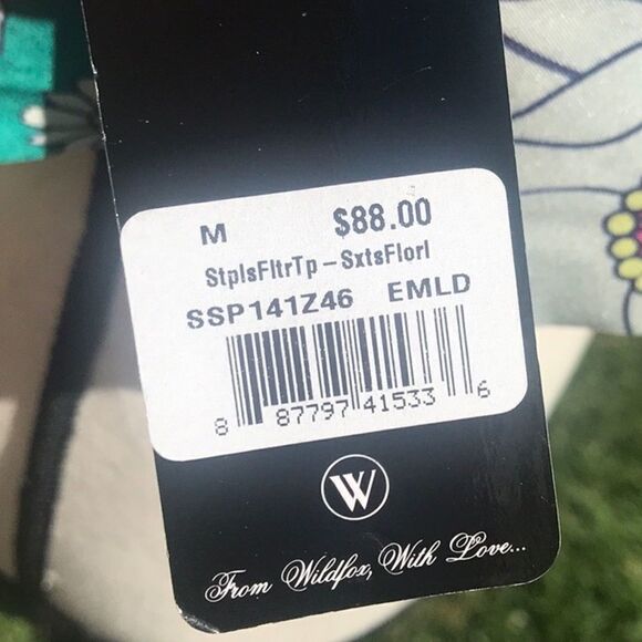 Wildfox Sixties Floral Print Bandeau Bikini Top M - Picture 5 of 6